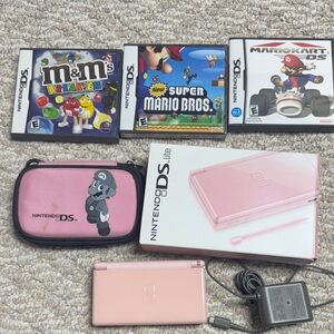 Nintendo DS Lite Rose Console with Games
